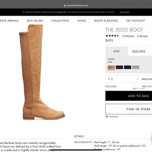 Stuart Weitzman 5050 Tan Suede Boot 8.5